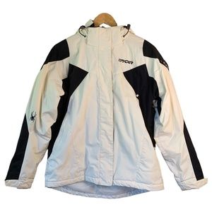 Spyder Black/Off-white Winter Ski Jacket Coat Size M/Size 10 Women's